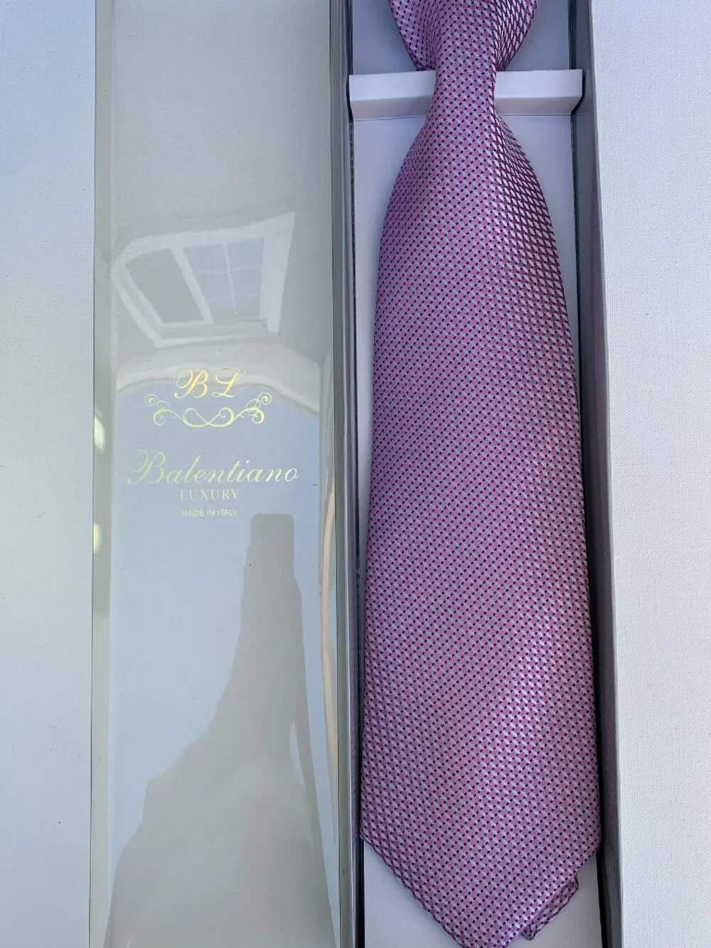 BALENTIANO Luxury 100% Silk Tie for Men Made in Italy 57